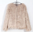 ladies fur coat long-sleeved women drift coat jacket wool coat V word collar