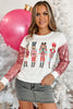 Round Neck Stitching Sequined Christmas Sweater