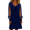 Elegant Women Dress V Neck Shiny And Glowing Mesh Sleeve Mini Dresses For Women Autumn Winter Party Dress Black Evening Dress
