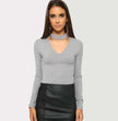 Jumpsuits Women Halter Knitted Black Slim Tops Alpscommerce