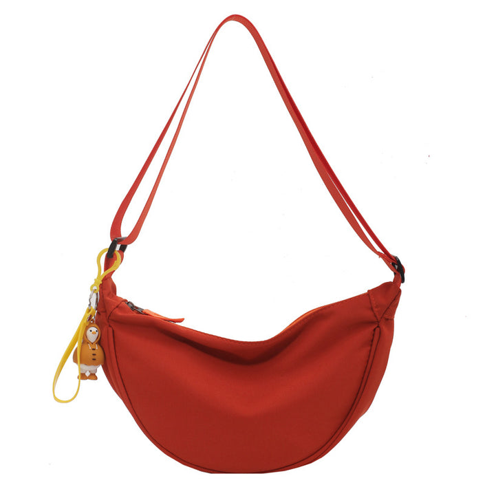 Nylon  Women's Saddle All-matching Crossbody Dumpling Bag