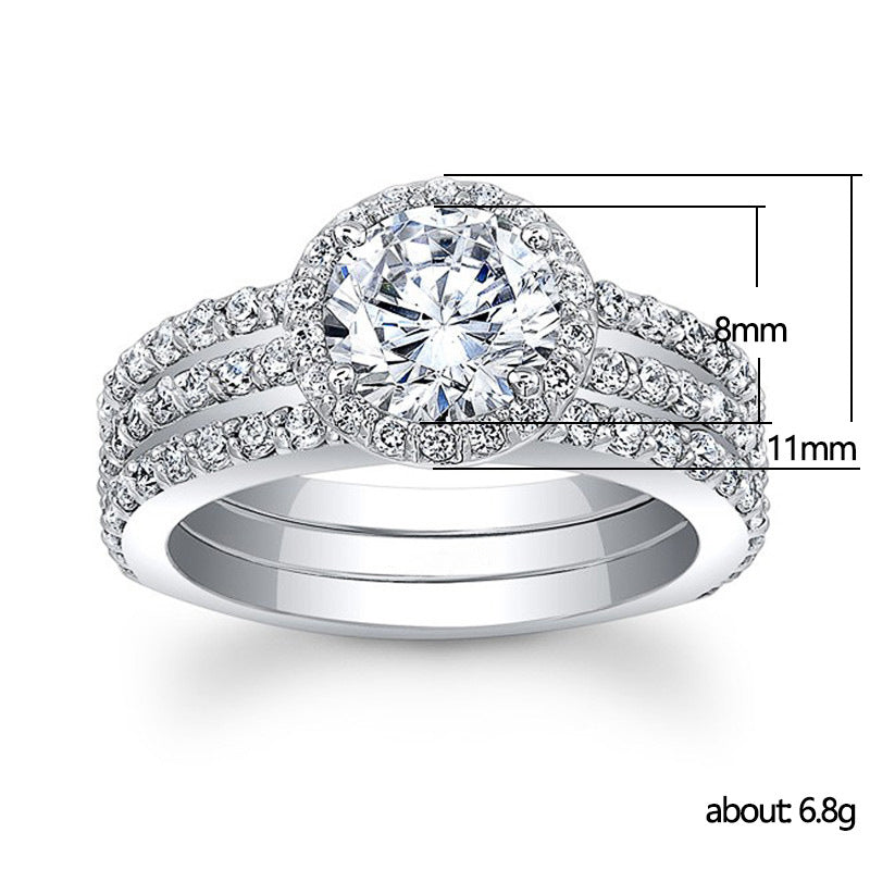 Women's Fashion Simple Geometric Zircon Ring