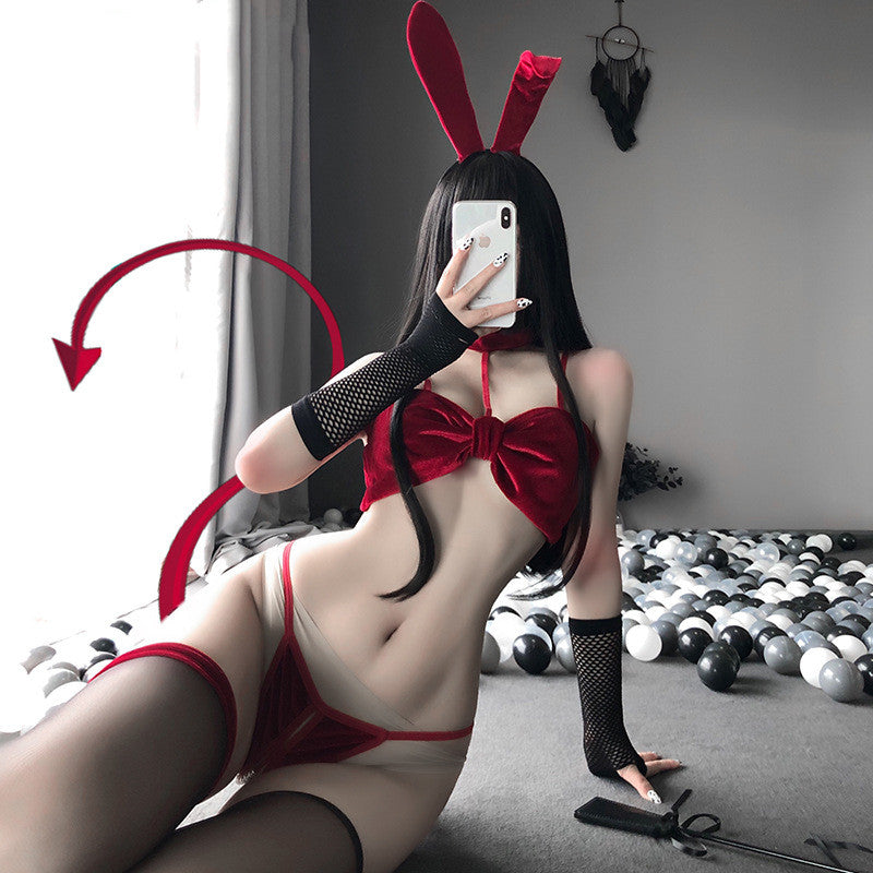 Sexy Halter Bowknot Tube Top Private Three-point Underwear