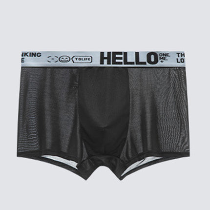 Popular HELLO Ice Silk Men's Underwear Youth Boxer