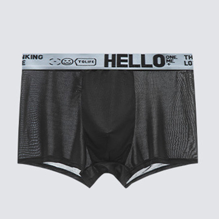 Popular HELLO Ice Silk Men's Underwear Youth Boxer