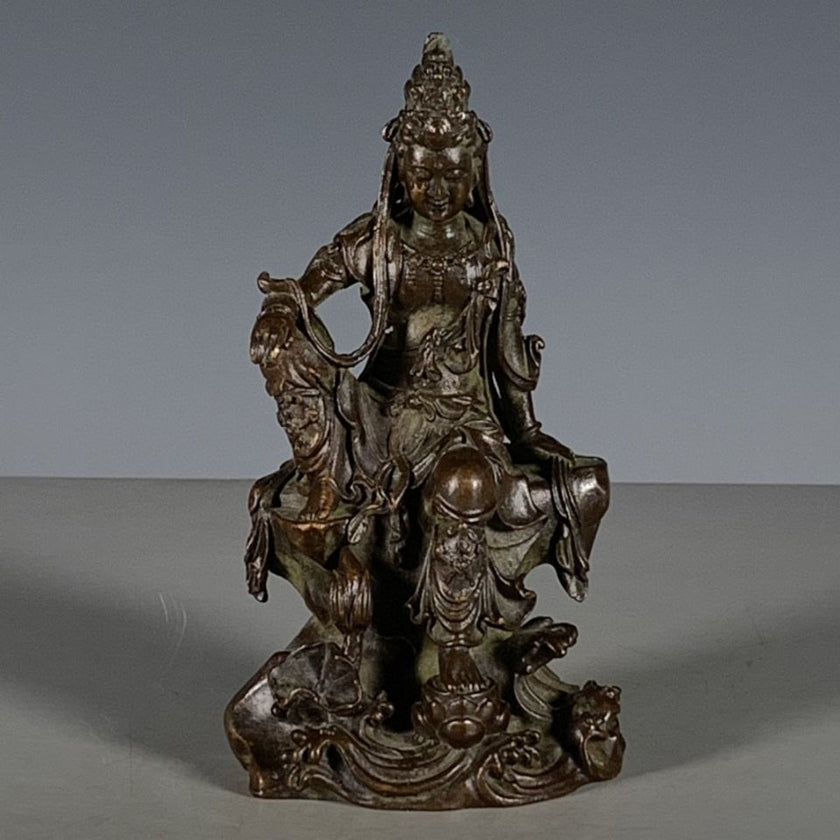 Antique Old Object Guanyin Small Ornaments Bronze
