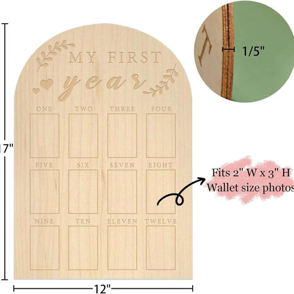 Newborn First Year Milestone Photo Frame Wooden