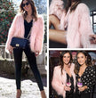 ladies fur coat long-sleeved women drift coat jacket wool coat V word collar