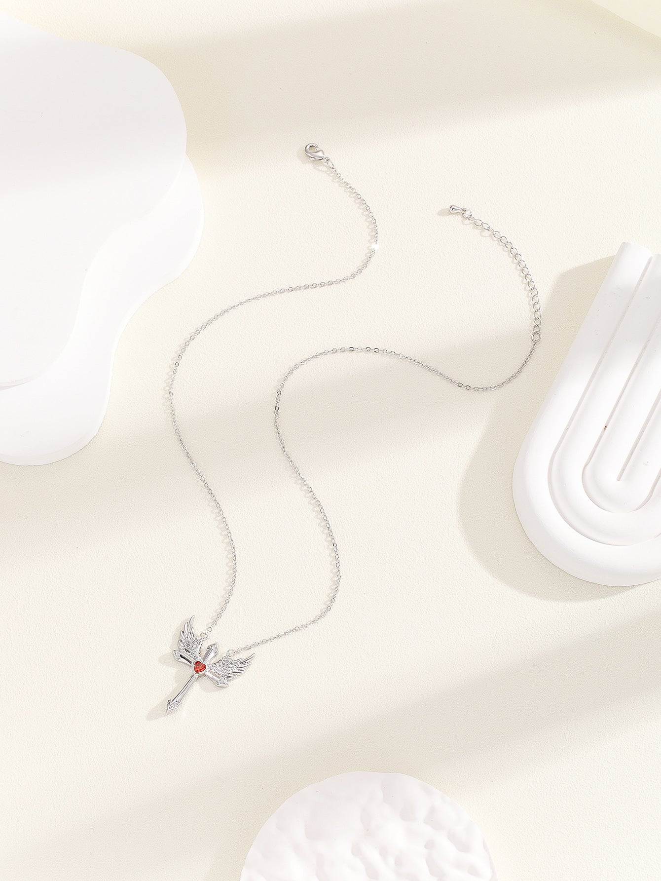 Female Romantic Angel Wings Ornament Cupid Necklace