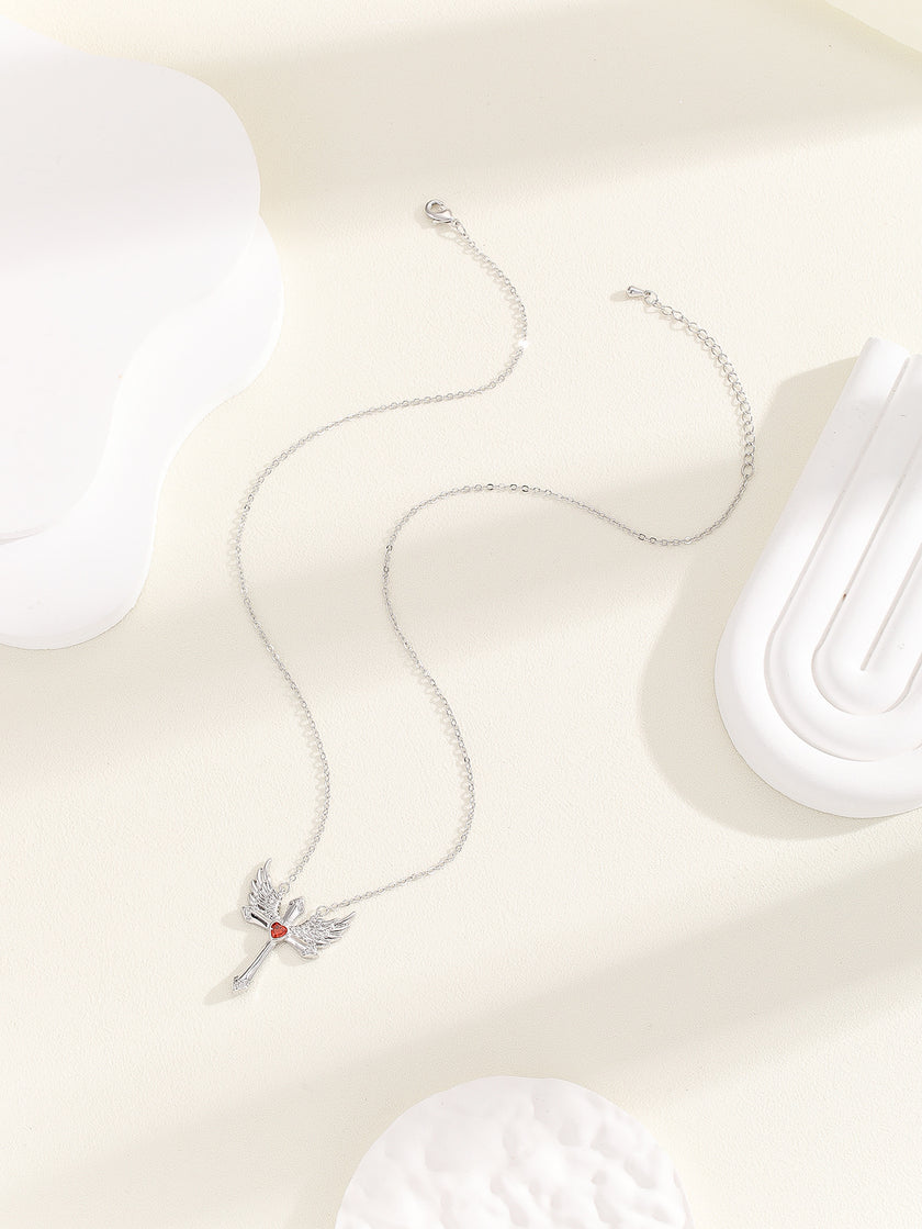 Female Romantic Angel Wings Ornament Cupid Necklace