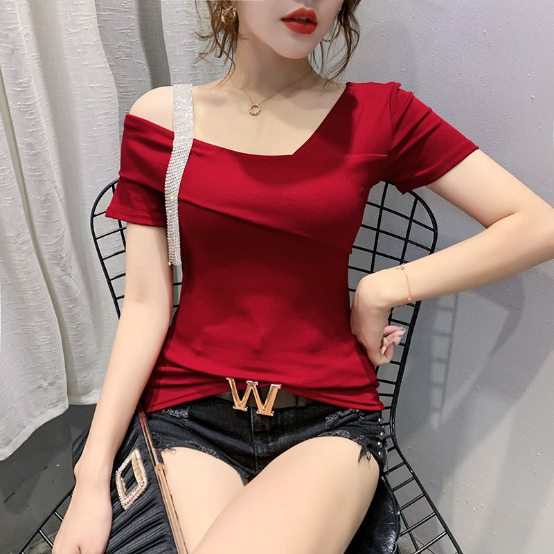 Summer Korean Slim Short Sleeve T-shirt Women
