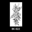 Black and white sketch flower tattoo stickers