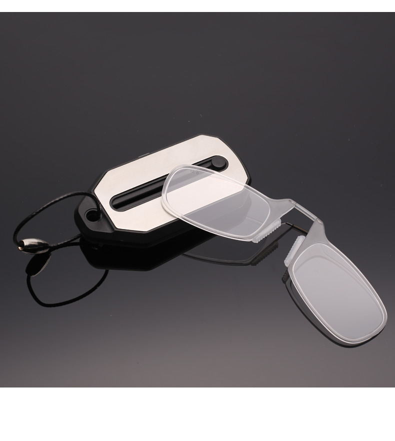 Portable Mini Reading Glasses Keychain Clip Nose