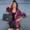 Women's Long-sleeved Lapel Printed Blazer