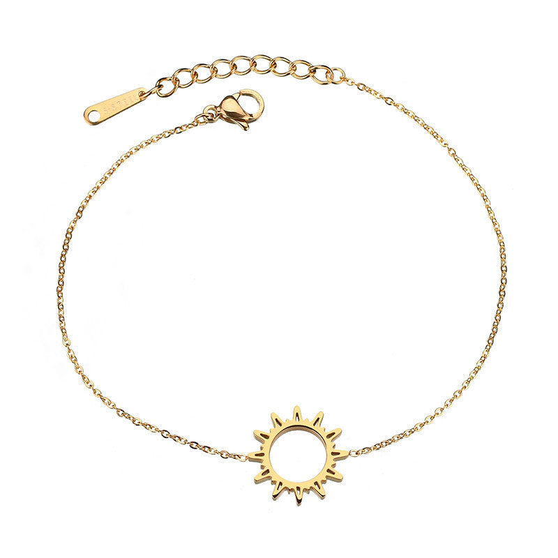 Hollow 18K Gold Sun Bracelet