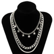 Multilayer Star Choker Necklaces for Women Punk Geometric Snake Chain