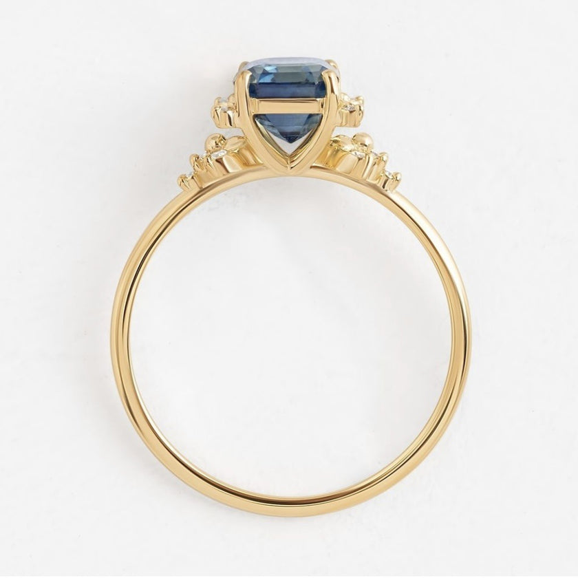 Simple Fashionable Dark Blue Zircon Ring Ornament
