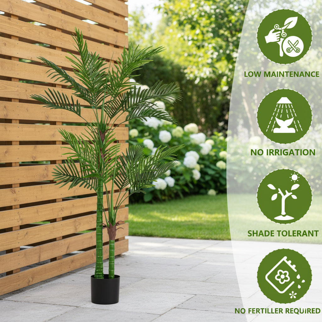 6FT Artificial Tree Natural Green Leaves Indoor Potted Plant Faux Tree For Home Office Festival Decor