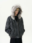 Hooded Large Fur Collar Cotton-padded Coat For Men Thick Warm Jacket