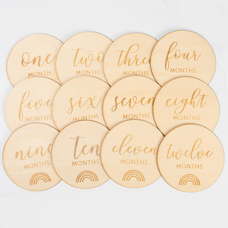 Wooden Baby Baby Growth Commemorative Card Photo Props