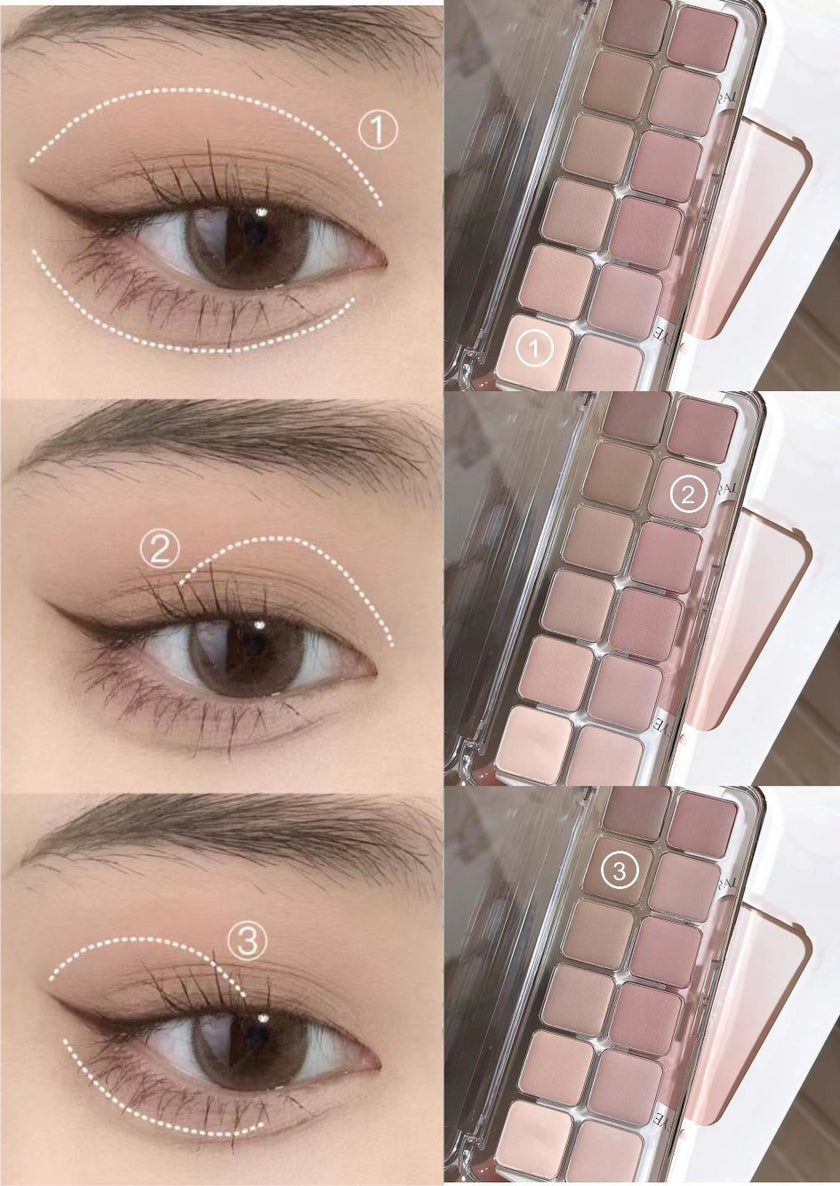 Inspiration Twelve Colors Low Saturation Full Matte Cool Atmosphere Earth Color Pure Desire Eye Shadow Plate