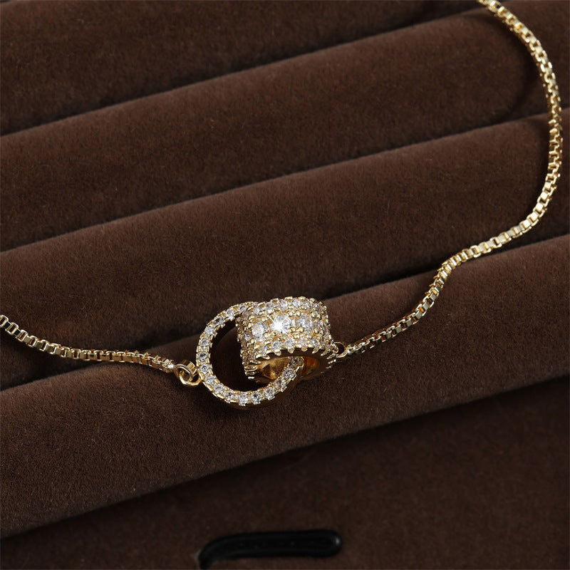 Double Ring Micro Necklace Simple Women's Fashion