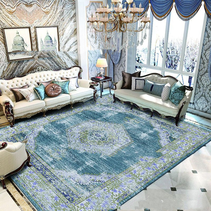 European Style Jihe Print Carpet Bedroom Living Room