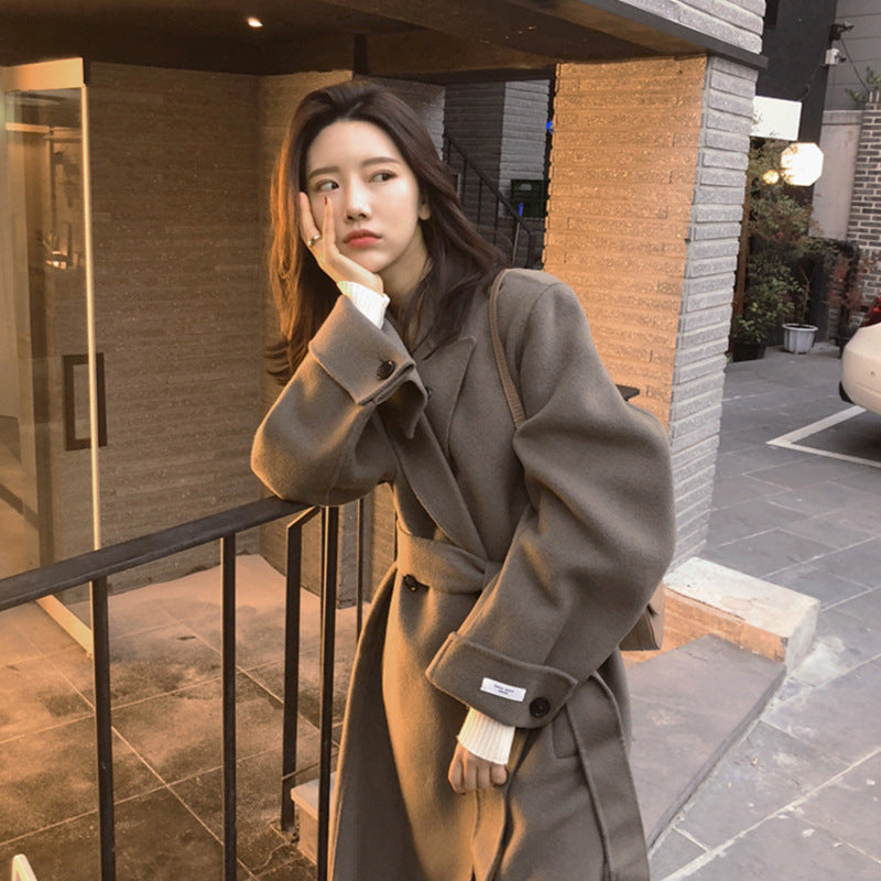 Women's Padded Cashmere Coat Long Over The Knee