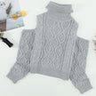 Twist Sexy High Neck Strapless Sweater Women