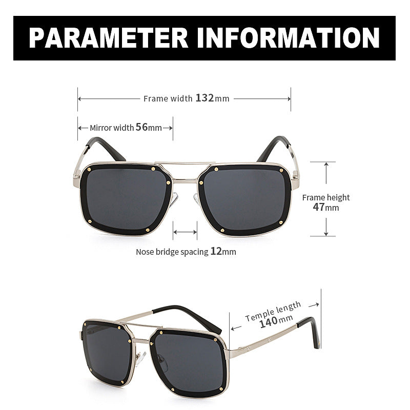 Men's  European And American Retro Square Sunglasses Trend