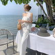 Women's High Waist Loose Drape Seaside Holiday Casual Jumpsuit