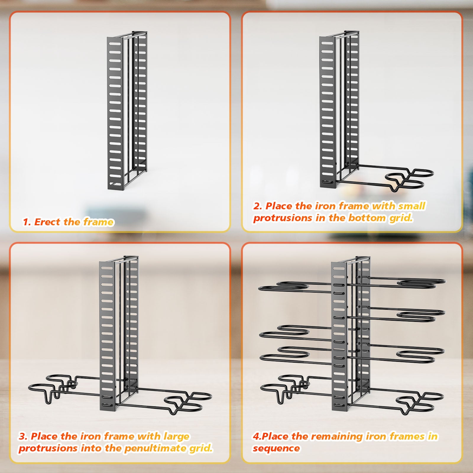 Pot And Pan Organizer,  8 Tier Pot Racks