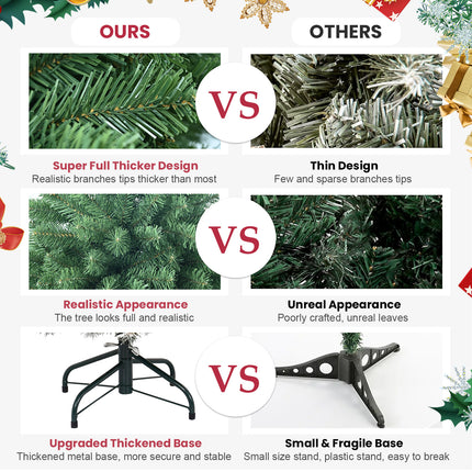 Artificial Tree, White Flocked Pine Premium Christmas Tree, Lifelike PE&PVC Mixed Tips