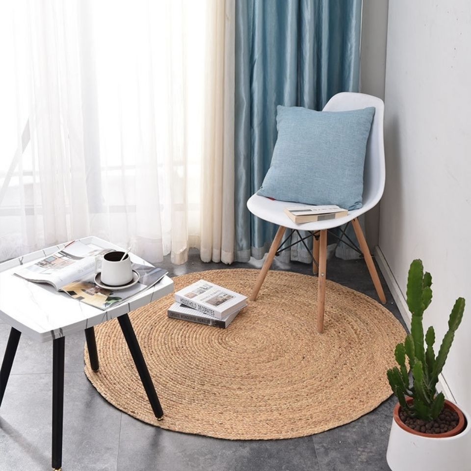 Handmade Rattan Reed Pussy Carpet Mat