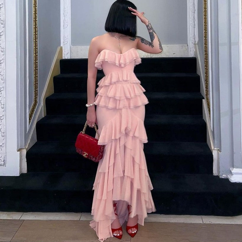 Slim Fit Slim Backless Stringy Selvedge Dress Women