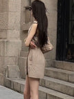 Sleeveless Cargo Suit Collar One-piece Culottes