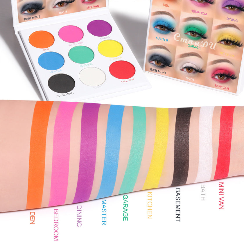 9-Color Matte And Metallic Glitter Eyeshadow Palette