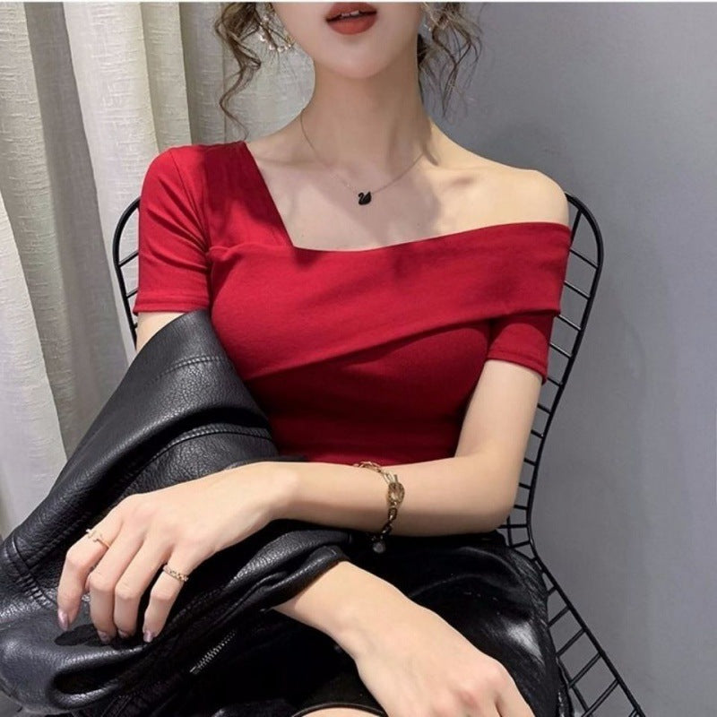 Summer Korean Slim Short Sleeve T-shirt Women