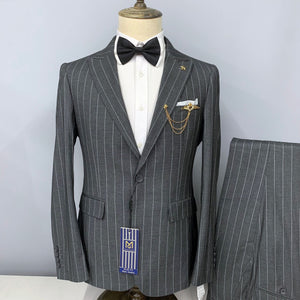 Men's Business Suit Striped Jacket
