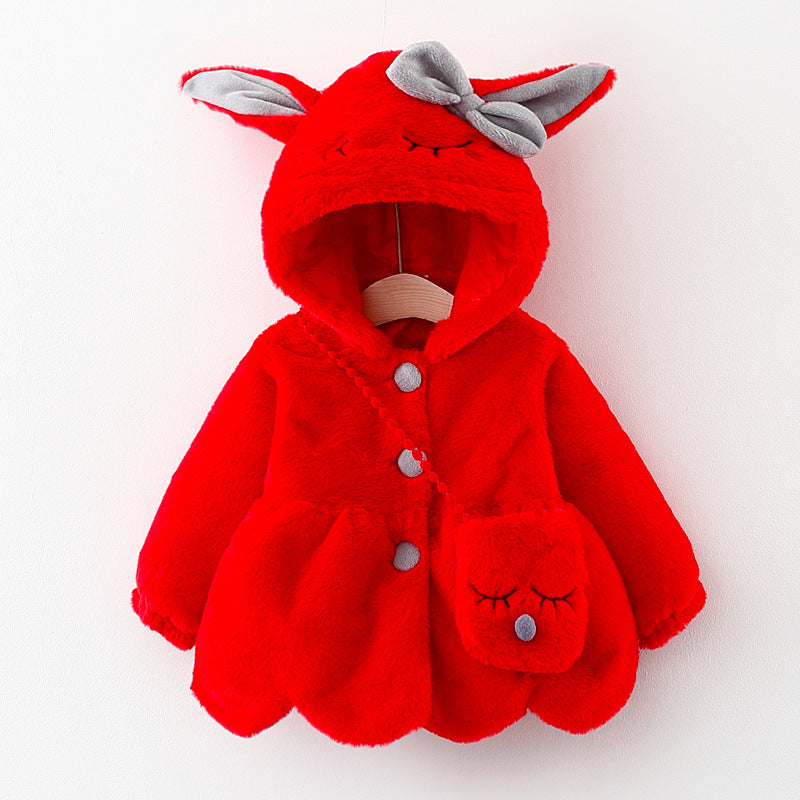 Children Furry Coat Cotton-padded Coat