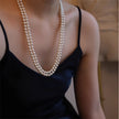 Vintage Double Deck And Multi-layer Twin Perfect Circle Long Pearl Necklace