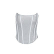 Women's Tubular Corset Tube Top Shiny Slimming Bandage Back Clothing