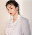 Exaggerated White Tassel Earrings Female Long