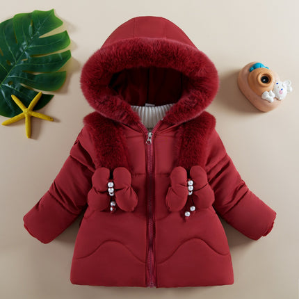 Children's Winter Coat For Girls Aged 1 To 6 Plus Velvet Thickening