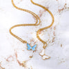 Simple Butterfly Pendant Necklace Sweater Chain