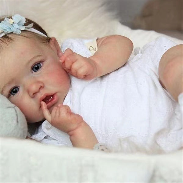 55cmSaskia Full Silicone Reborn Doll Hand-planted Hair Reborn Doll