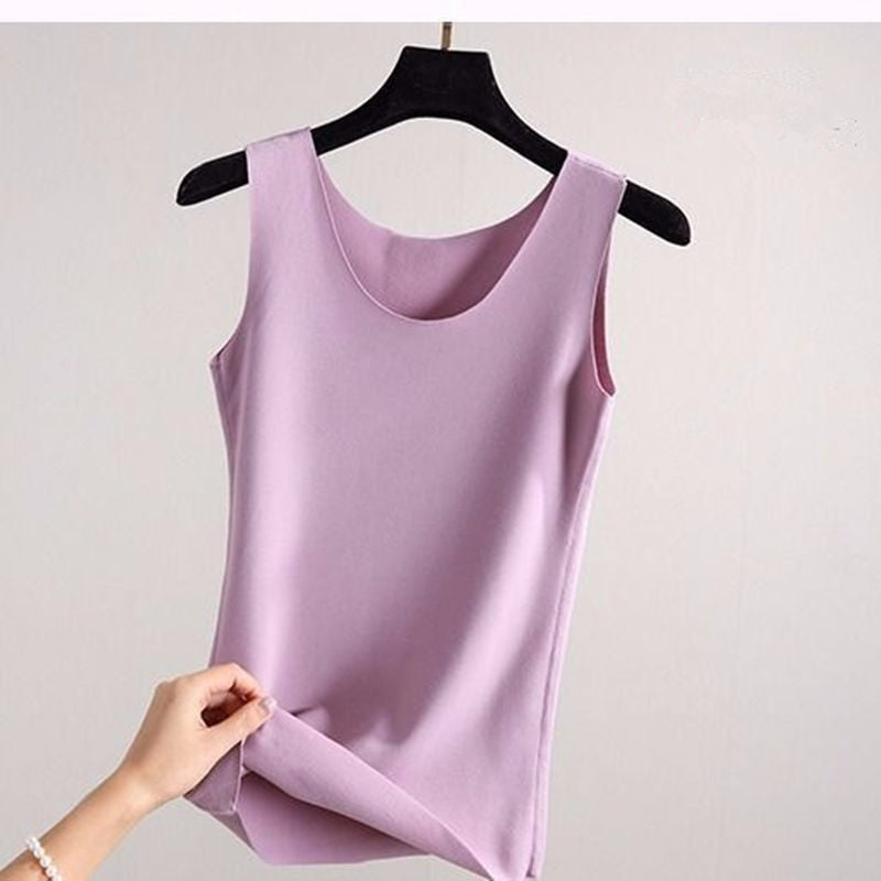 Dralon Seamless Thermal Vest Women's Fleece-lined Thin Slim Fit Thermal Clothes