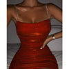 Party Dress Rhinestone Ruffle Hip Suspender Dress For Women