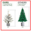 2FT 3FT 4.5FT 6.5FT Pre-lit Potted Flocked Christmas Tree, Snow Frosted Mini Tabletop Artificial Christmas Tree With LED Lights And PE & PVC Branch Tips For Front Door, Porch, Indoor And Outdoor