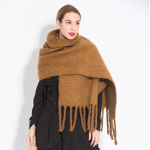 New plaid fringe long warm scarf fashion shawl scarf